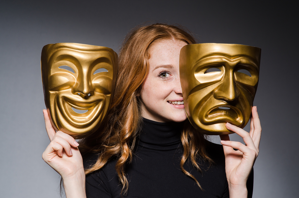 Shutterstock Paid Mask Lies Woman Evil